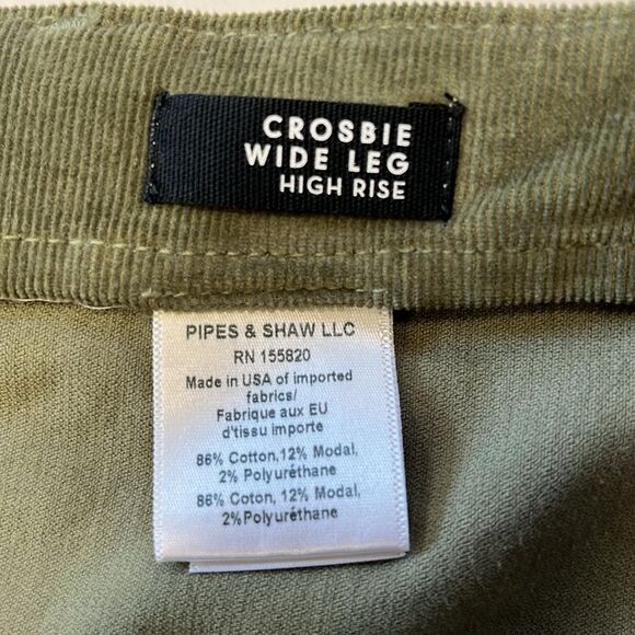 NWT Veronica Beard | Crosbie Crop Green Clover Corduroy Wide Crop Leg Pant 31/12 - Picture 9 of 11